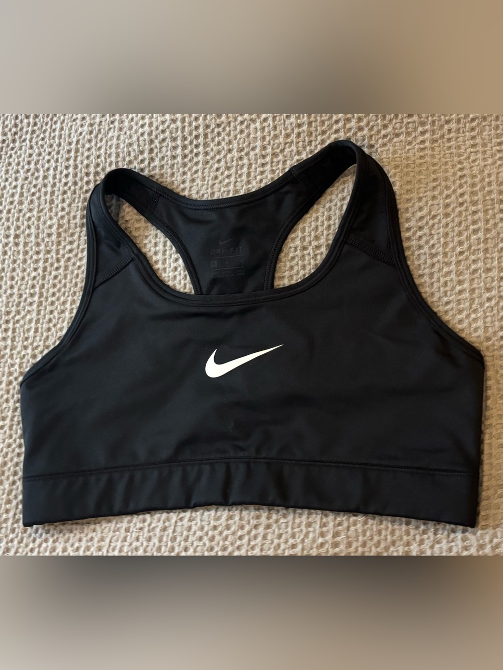 Nike Dri-FIT Black Racerback Sports Bra Medium